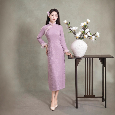 旗袍高端大气上档次秋冬加绒加厚