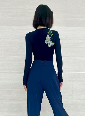 YHA品牌专业摩登舞上衣蝴蝶钻舞服拉丁舞连体服国标舞服广场舞服
