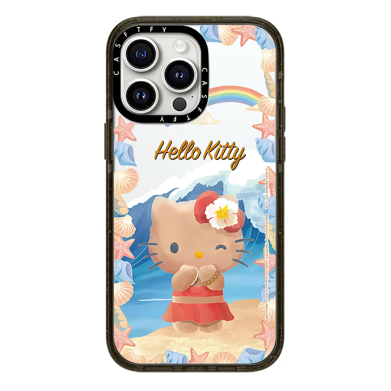 CASETI2华强北潮牌度假黑皮KT凯蒂猫适用苹果iPhone17promax手机壳15潮牌14防摔16promax女MagSafe磁吸13保护