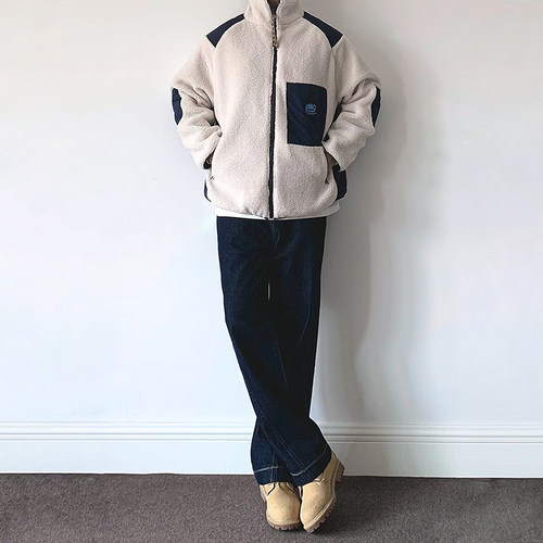 冬季复古羊羔绒双面穿保暖棉服