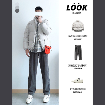 日系复古90白鸭绒羽绒服