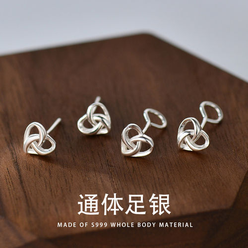 999纯银耳钉女2025新款爆款高级感简约爱心耳环足银养耳洞耳饰