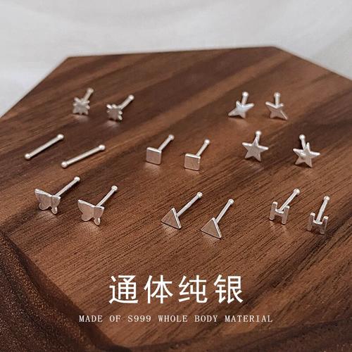 养耳洞耳棒圆头防堵针耳骨钉999纯银耳钉女2025新款爆款足银耳环