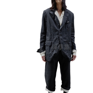 外套 浪漫高级感侠客风戗驳领西装 Elena Dawson原创重磅亚麻法式