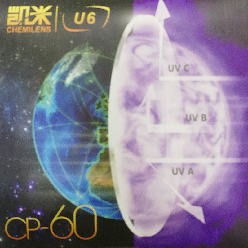 品牌1.60近视眼镜片U6双面UV防蓝光1.67超薄非球面防辐射优6镜片