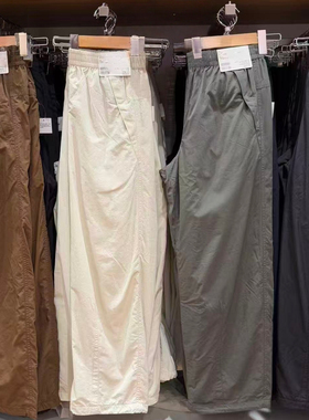 ^棵米0素家！小火炉秋冬加绒宽松阔腿裤长裤直筒休闲伞兵裤479402