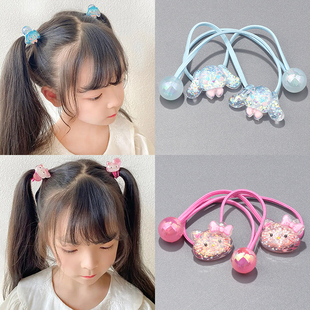 可爱卡通扎头发发绳小女孩儿童双头绕绕皮筋闪亮库洛米长发圈头饰