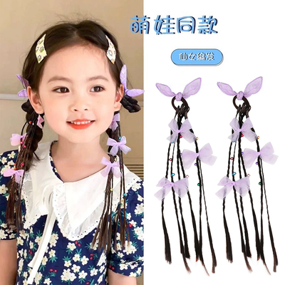 儿童洋气兔耳朵假发辫