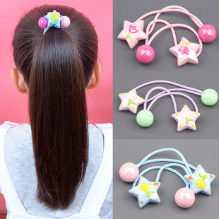 小熙瓜同款高弹力彩绘星星皮筋儿童上学扎高马尾发绳绕绕头绳发饰