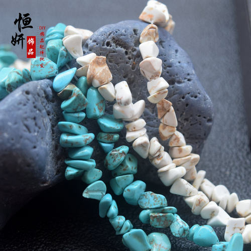 天然白松石绿松石碎石不规则个性