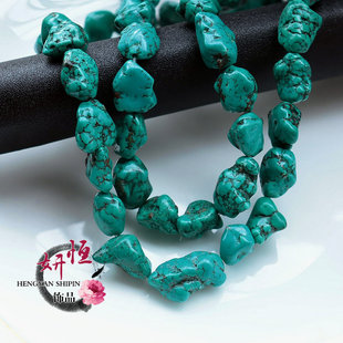 天然松石 绿松石随行石不规则散珠藏族耳环项链名族风diy饰品配件