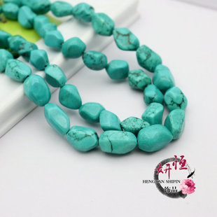 天然松石 绿松石随行石不规则散珠藏族耳环项链名族风diy饰品配件