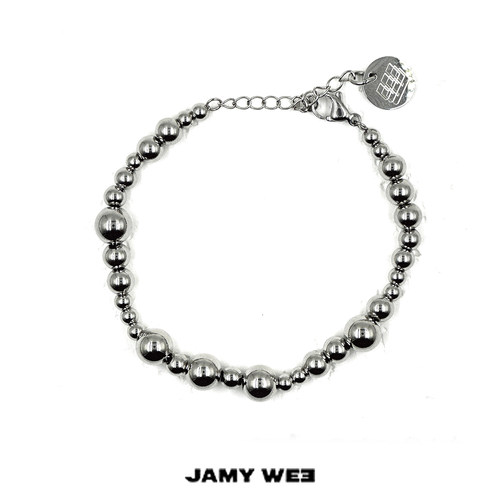 JAMYWEE男女同款圆珠钛钢手链