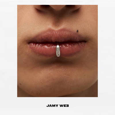 925银镶锆石唇环/耳夹