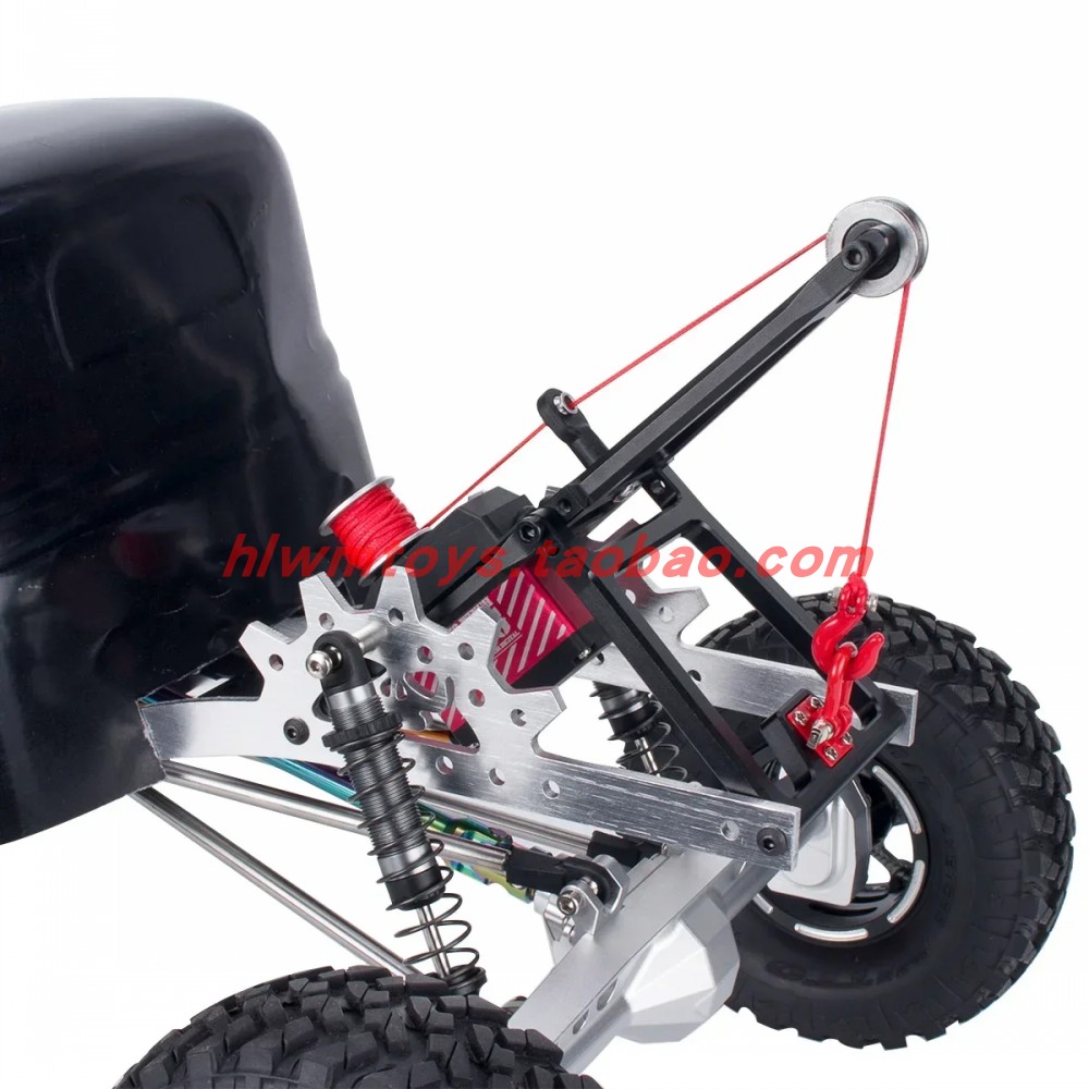 1/10攀爬车SCX10 TRX4 LCG车架后斗拖车起重机支架绞盘舵机两用