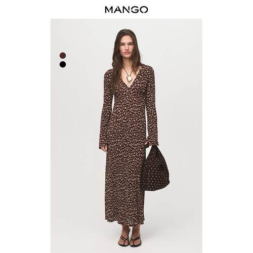 MANGO女装连衣裙2025秋装