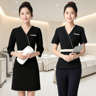 新型工作服套装美容院咨询师理疗工服减龄套装柔式足浴足疗养生馆