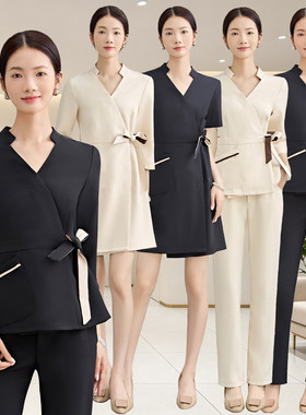 夏季薄款美容师技师服套装