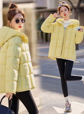 现货2025冬装新款棉衣外套加厚保暖纯色棉服时尚百搭显瘦气质时髦