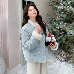 P275 现货新款 9660 国风盘扣拼毛羽绒服2C057 K398 首发新中式