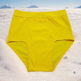黄全棉本命年舒适三角裤 内裤 蛇年高腰男士 老年黄色纯棉内裤