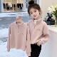 女童秋冬德绒卫衣加绒加厚休闲女宝宝半高领时尚 上衣 洋气休闲长袖