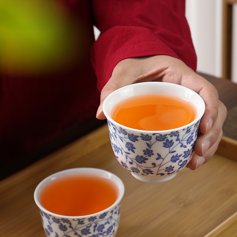 复古风青花瓷陶瓷茶杯酒杯