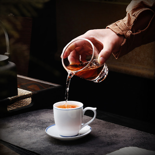 茶杯品茗杯陶瓷主人杯手绘单杯功夫小茶杯带杯托茶艺单杯