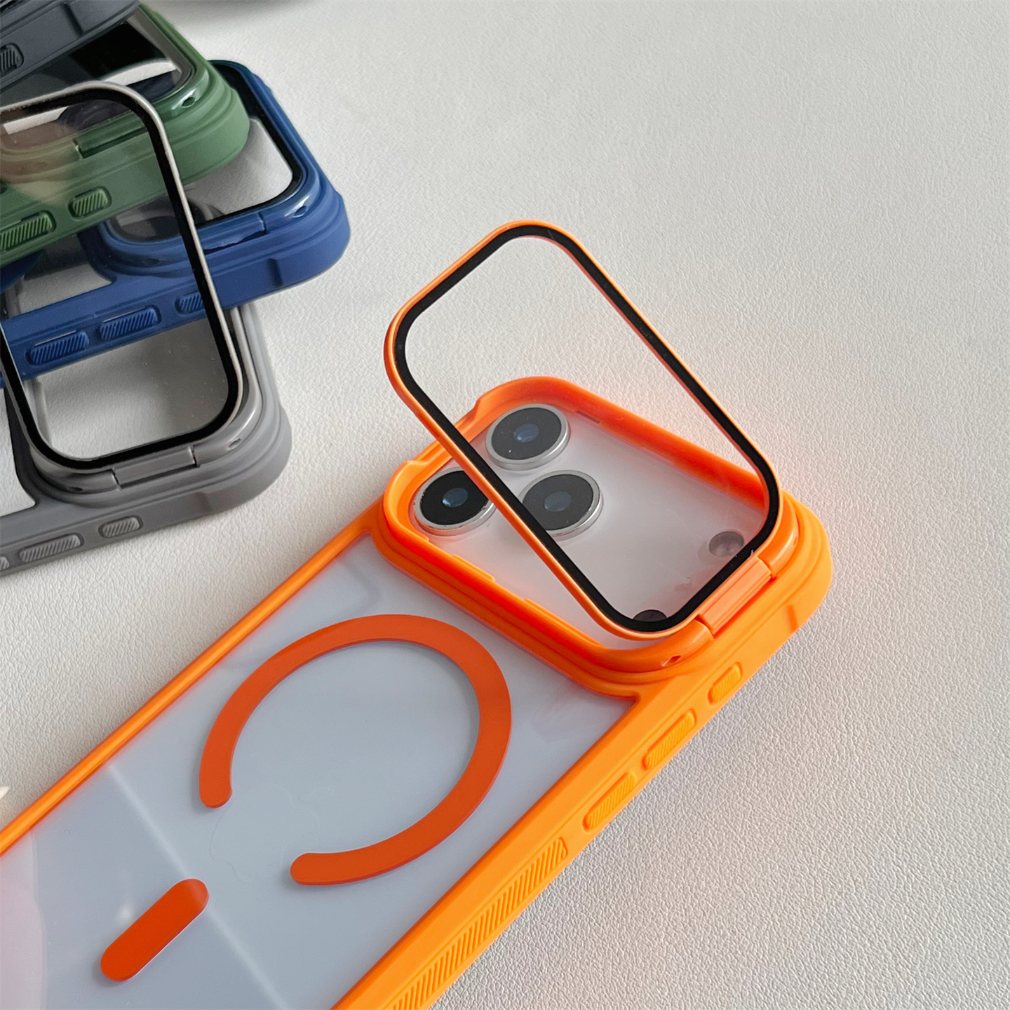 适用于iPhone17promax镜头翻盖护镜支架一体苹果17pro手机壳Air透明亚克力不变黄全包防摔17琪影磁吸充电