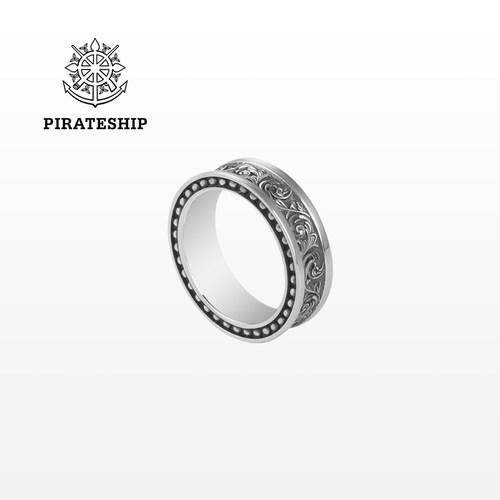 海盗船银饰男女S925银复古戒指