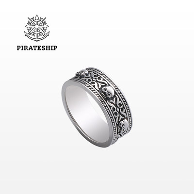 海盗船银饰创意指环个性银戒指女