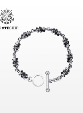 海盗船银饰小象神手链轻奢小众精致高级感2025新款男士手链情侣款