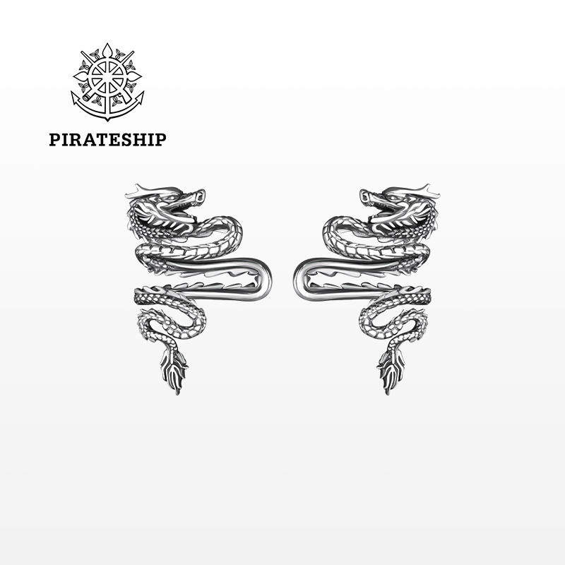 海盗船银饰生肖龙系列无耳洞耳夹