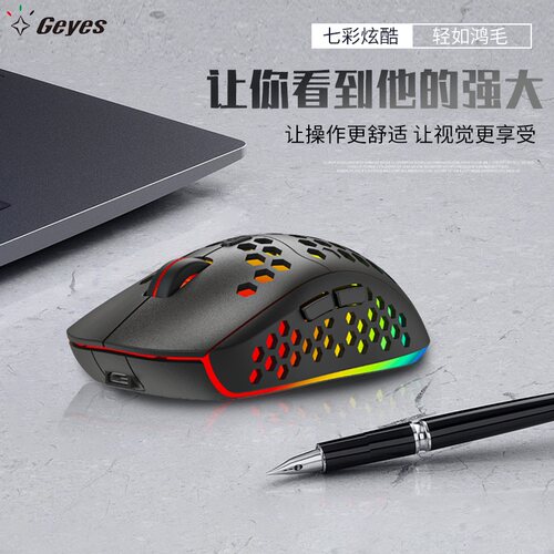 Geyes鼠标七彩发光无线连接