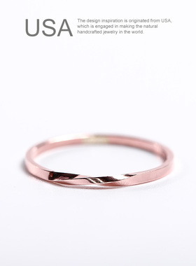 14K玫瑰金包金莫比乌斯戒指女