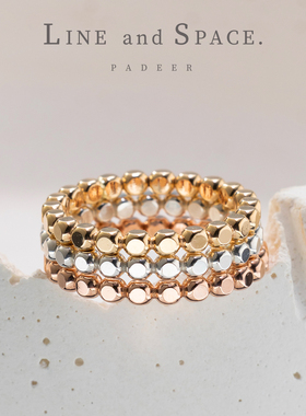 可拆分套戒 闪亮骰子小方糖戒指 14K包金＆纯银食指叠戴关节戒女