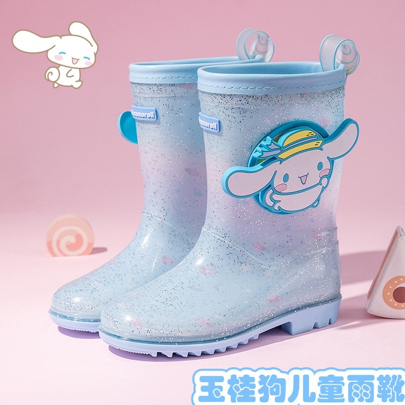 玉桂狗儿童雨鞋防水防滑大耳狗学生雨靴秋冬款加绒保暖肉桂狗水鞋