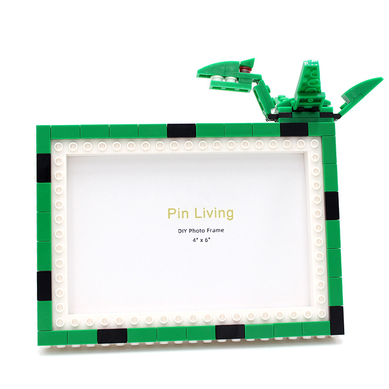 拼忆男童DIY恐龙积木相框摆台