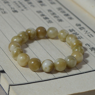 原生态白玉菩提根单圈手串念珠天然风化菩提子园珠男女绕指柔佛珠