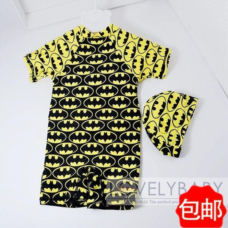 蝙蝠连体冲浪服速干幼儿游泳衣