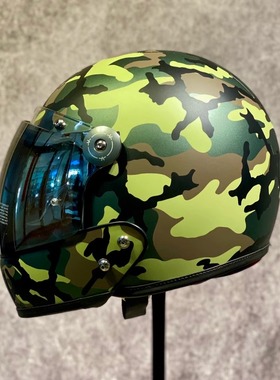 迷彩丛林全盔国标3c认证电动车头盔VELDT四季通用复古摩托车盔