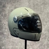 VELDT水泥灰摩托车头盔3c认证机车男女骑行电动安全盔卡宴灰复古