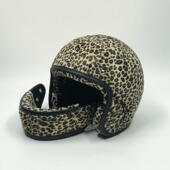 批布豹纹全盔VELDT法国复古盔电动车头盔3c认证男女半盔摩托车盔