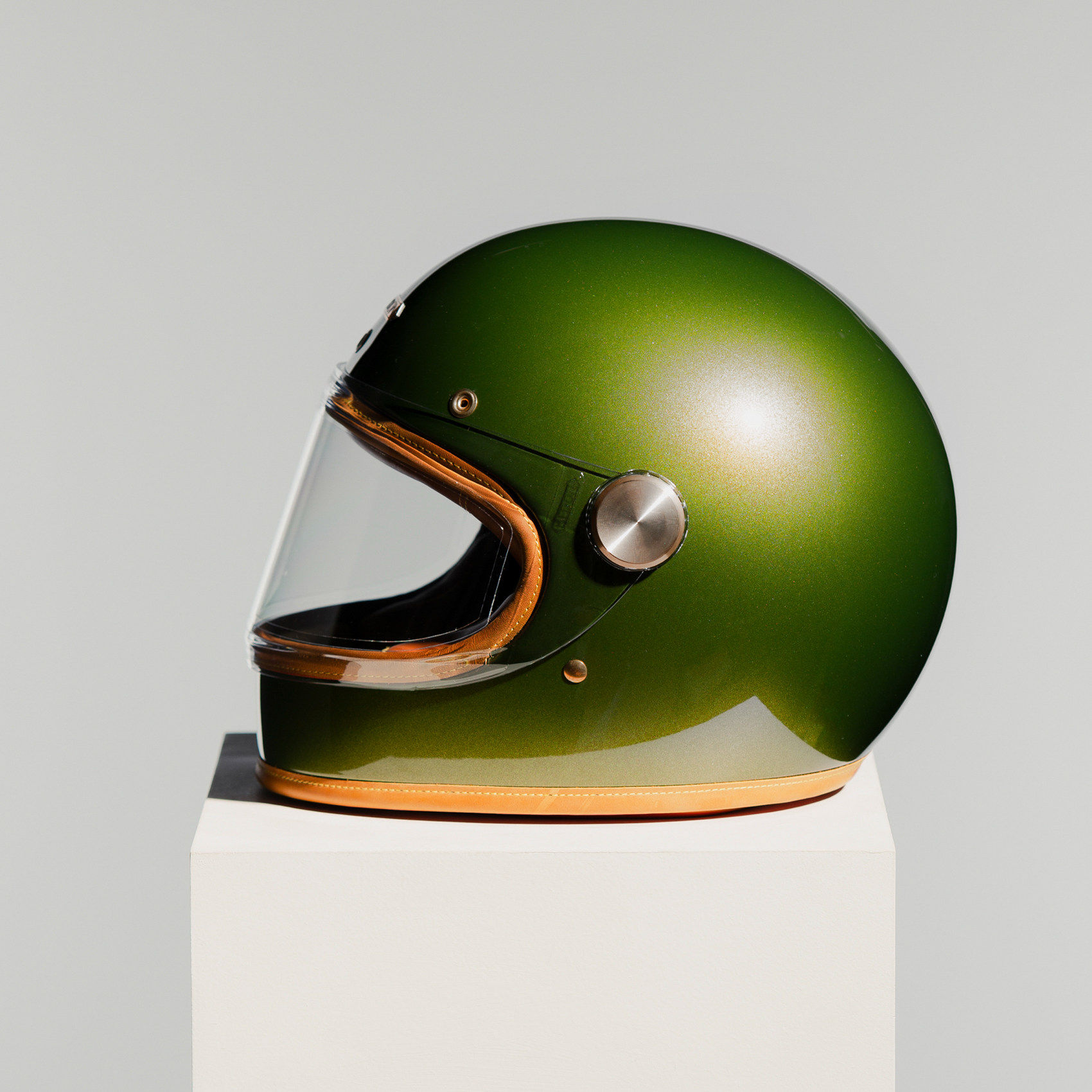 HEDON黑豆3.0 橄榄绿碳纤维摩托车头盔凯旋哈雷印第安全盔男女