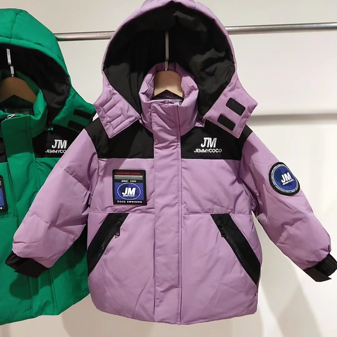 杰米扣扣 韩国品牌 冬新款男女童中大童加厚保暖休闲羽绒服外套