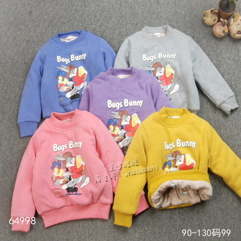 冬季萱萱小兔男女童牛奶丝棉卫衣