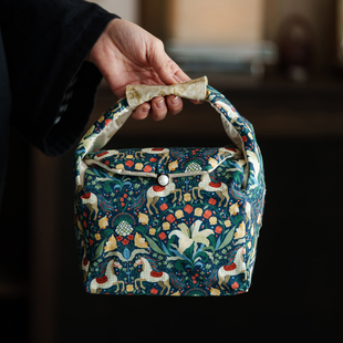 马年刺绣花园旅行茶具茶壶盖碗新中式收纳袋收纳包外出茶道零配