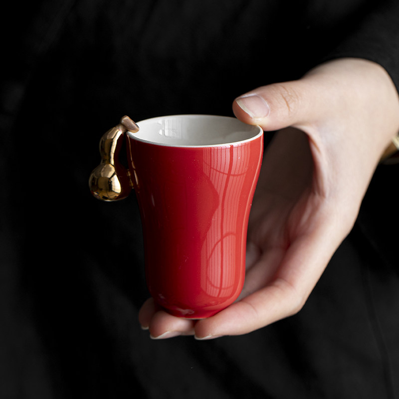 金葫芦故宫红品茗杯美人杯家用陶瓷闻香杯茶具高端个人创意喝茶杯,餐饮具,茶杯,淘宝优惠券,粉丝福利购,淘宝优惠卷
