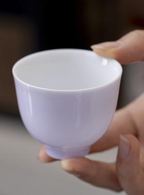 紫色釉玉兰杯品茗杯家用闻香泡茶杯功夫茶具主人杯单杯茶盏茶杯