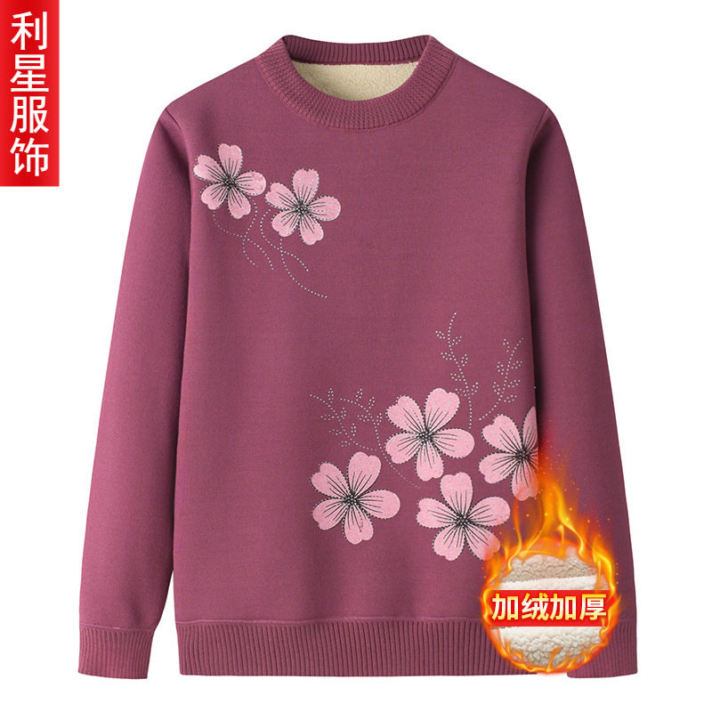 妈妈冬季保暖毛衣中老年人奶奶秋中老年女装